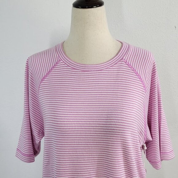 PJ SALVAGE striped pajama top short sleeve Sz S NEW - Picture 2 of 7